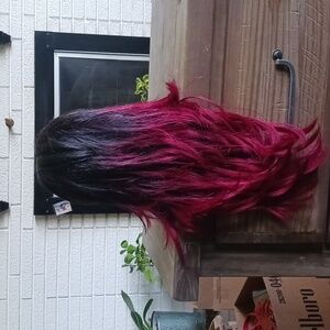 Kane Kalone Black and Red Ombre Hair Wig